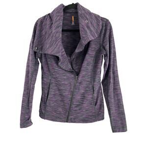 Lucy Purple/Gray Hatha Moto Activewear Athleisure Jacket Women's Size S/P Barrre